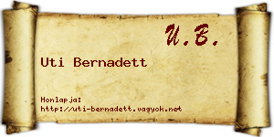 Uti Bernadett névjegykártya
