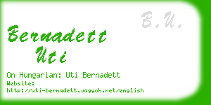 bernadett uti business card